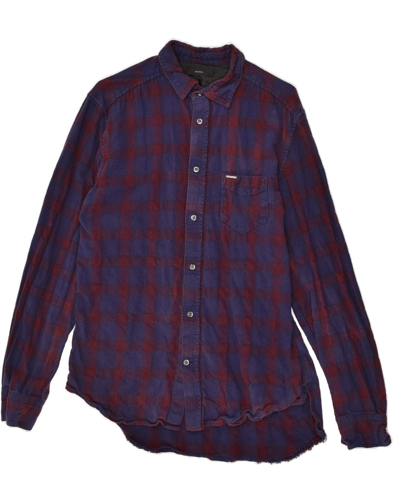 DIESEL Mens Shirt Large Blue Check Cotton | Vintage Diesel | Thrift | Second-Hand Diesel | Used Clothing | Messina Hembry 