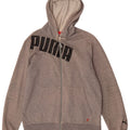 Puma Mens Graphic Zip Hoodie Sweater Medium Grey Cotton
