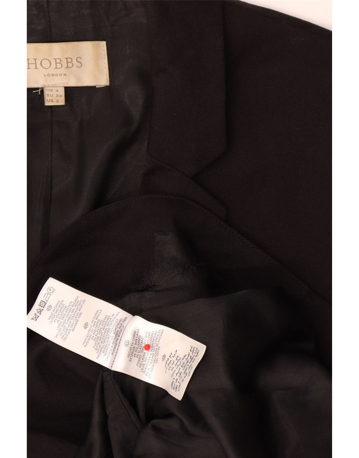 Hobbs Womens 1 Button Blazer Jacket UK 8 Small Black Wool