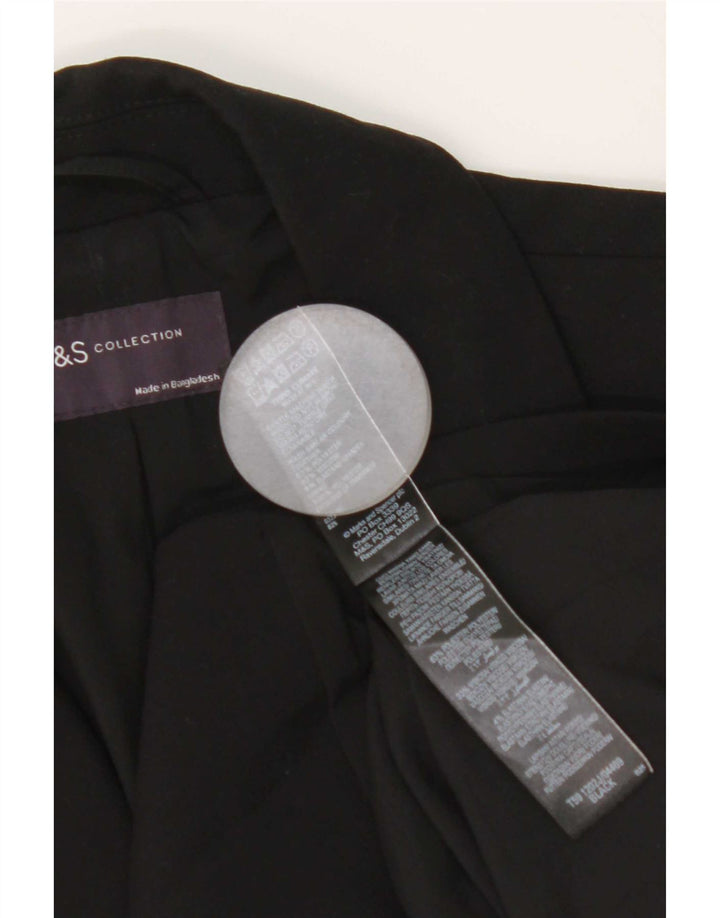Marks & Spencer Womens 1 Button Blazer Jacket UK 12 Medium Black Polyester