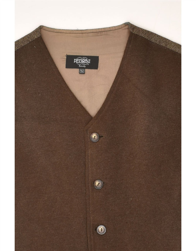 VINTAGE Mens Slim Gilet IT 52 XL Brown Colourblock Acrylic | Vintage Vintage | Thrift | Second-Hand Vintage | Used Clothing | Messina Hembry 