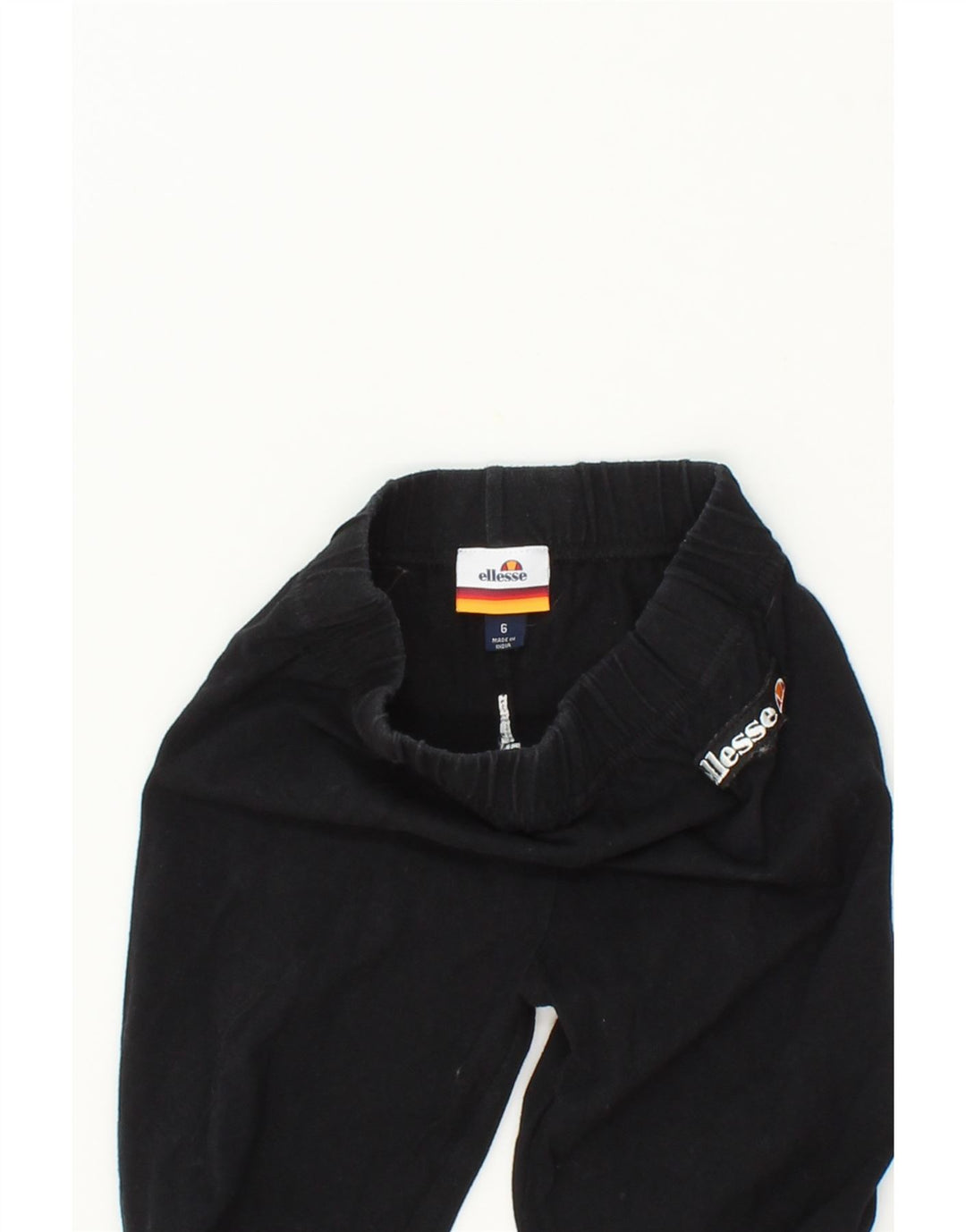 ELLESSE Womens Graphic Leggings UK 6 XS Black Vintage Ellesse and Second-Hand Ellesse from Messina Hembry 
