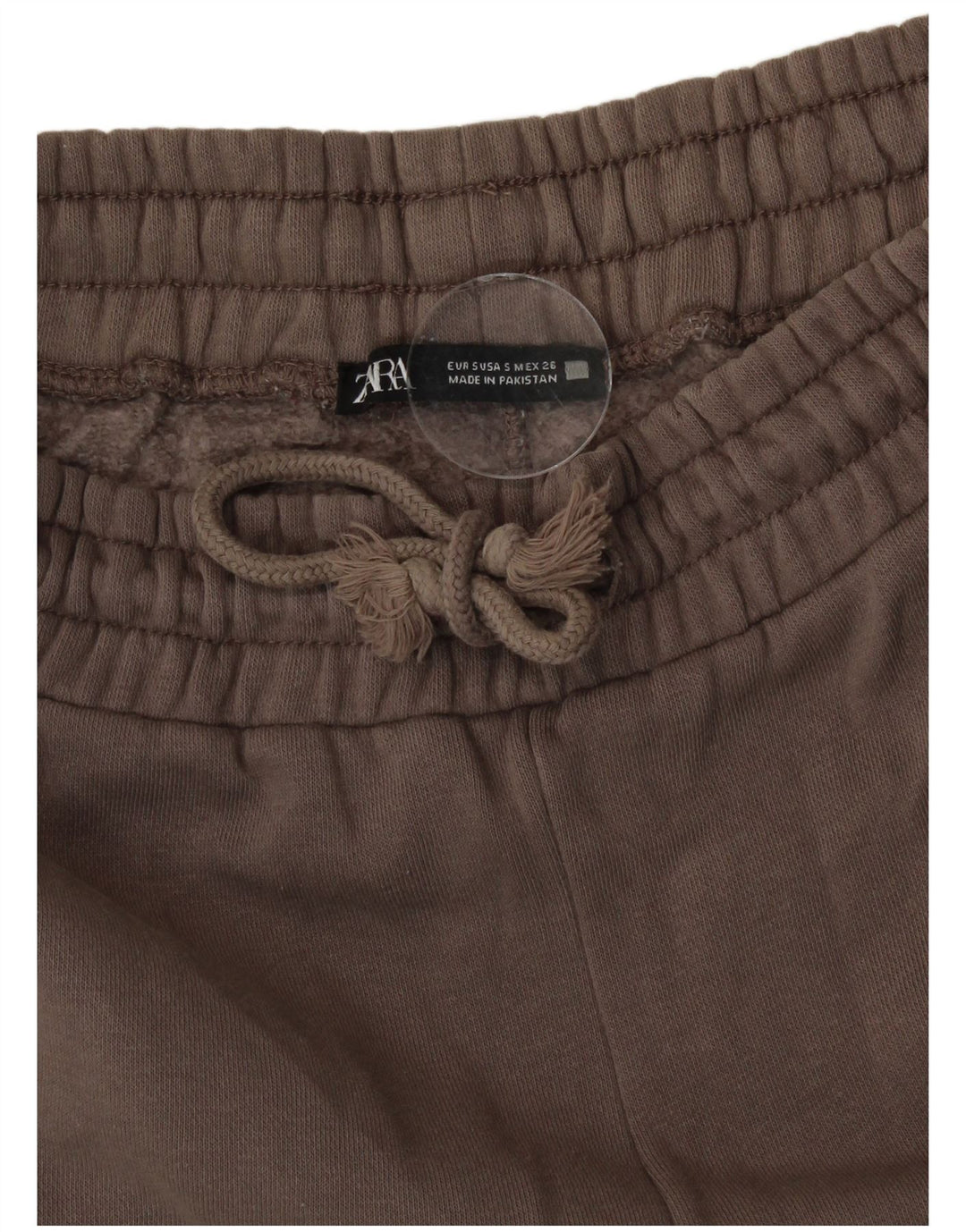 Zara Womens Tracksuit Trousers Joggers UK 10 Small Brown Cotton