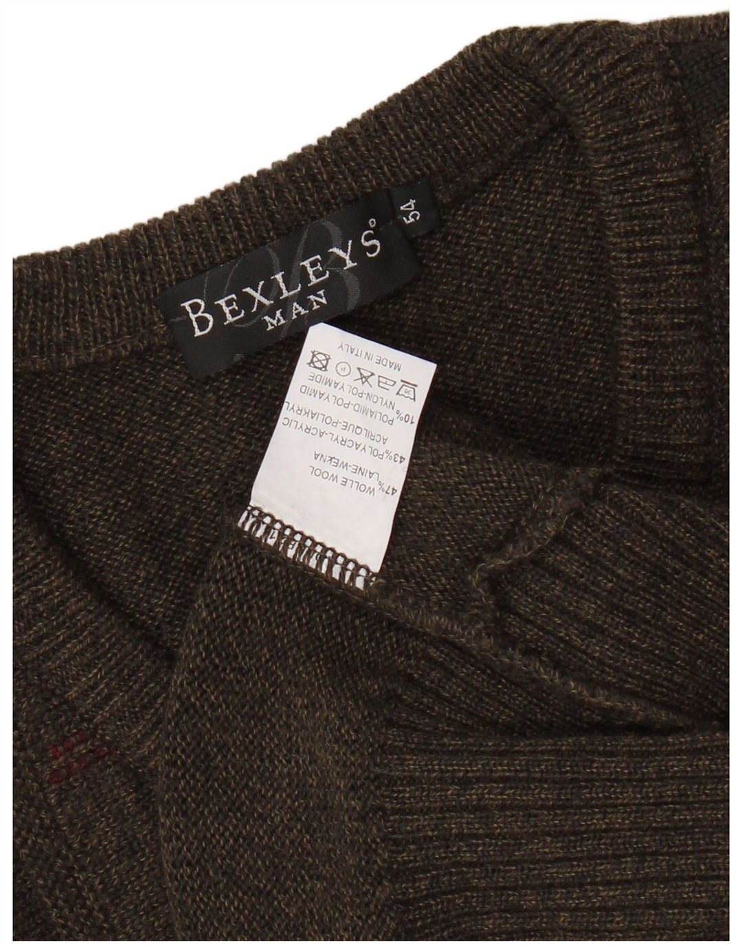 BEXLEYS Mens Vest Tank Top IT 54 XL Brown Striped Wool