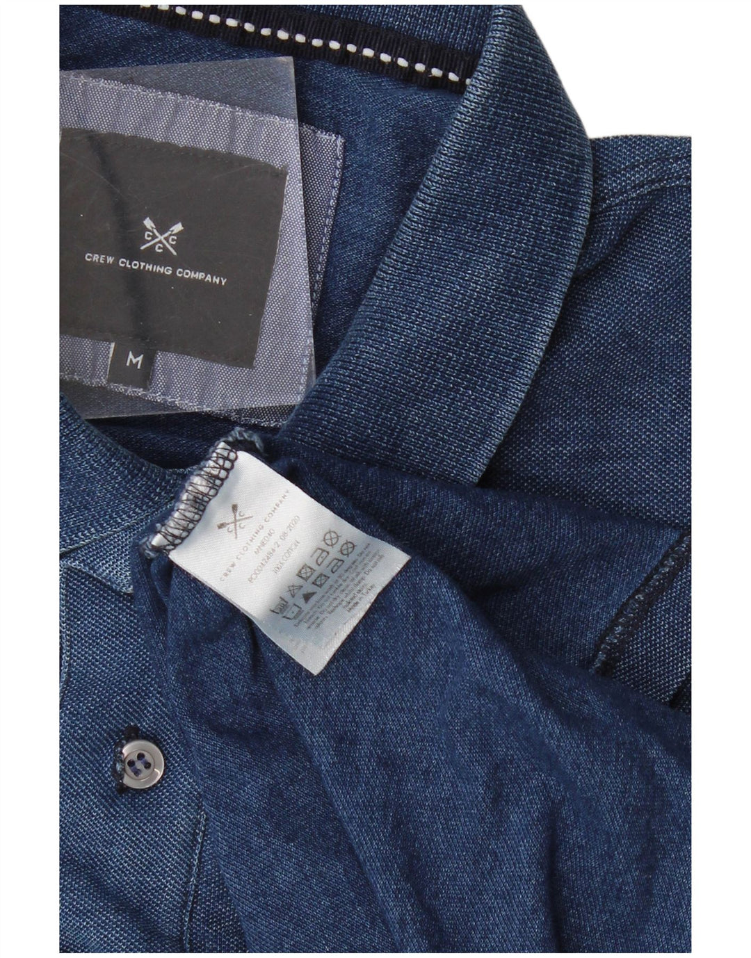 Crew Clothing Mens Polo Shirt Medium Navy Blue Cotton