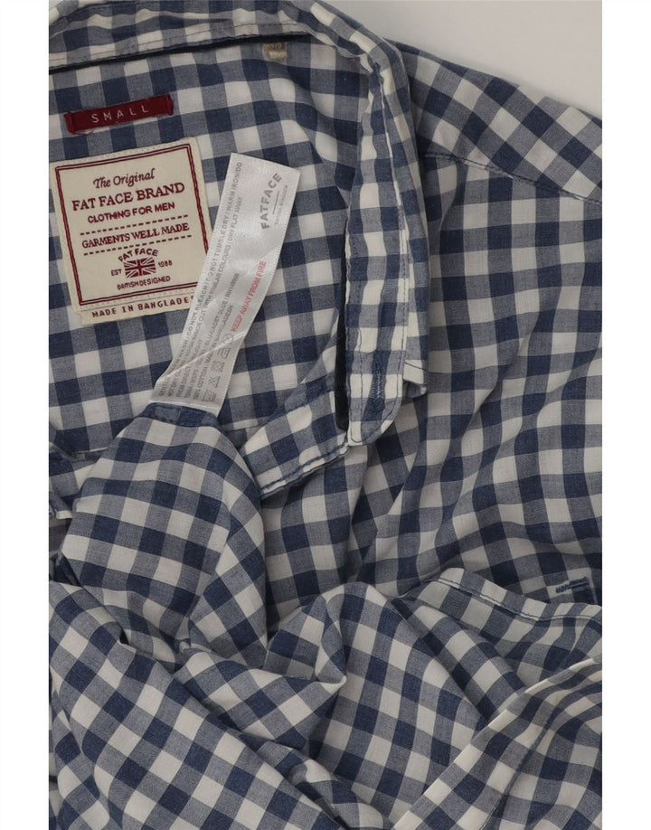 FAT FACE Mens Shirt Small Blue Check Cotton
