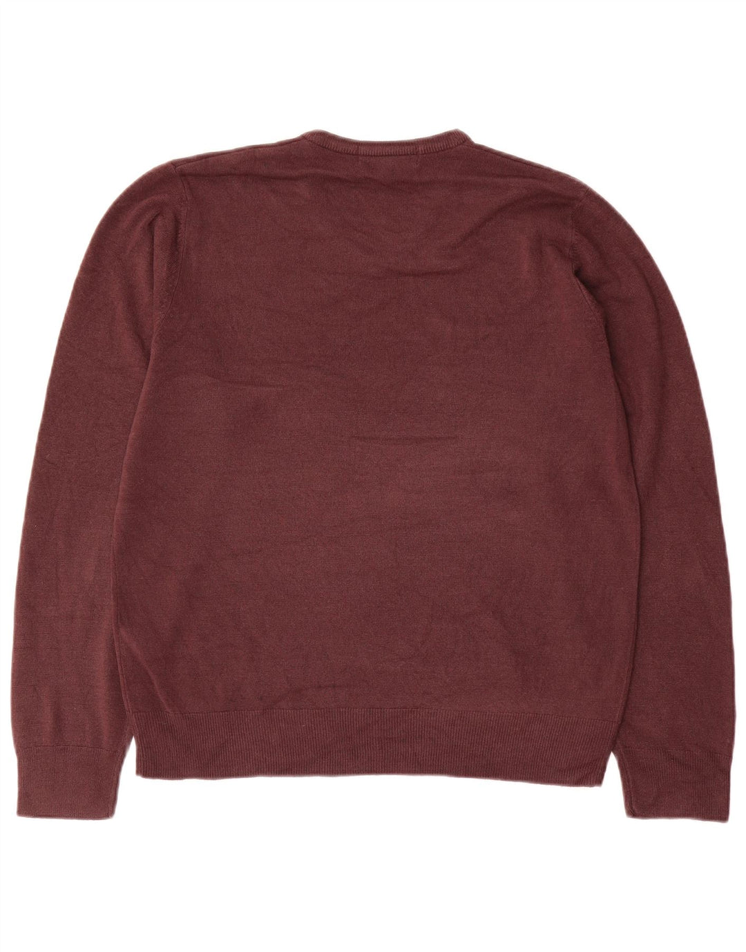 Marks & Spencer Mens V-Neck Jumper Sweater Medium Brown Acrylic