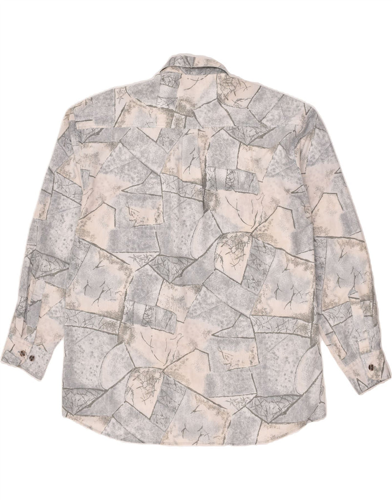 C & A Mens Abstract Pattern Shirt Size 41/42 Large Grey Polyester | Vintage C & A | Thrift | Second-Hand C & A | Used Clothing | Messina Hembry 