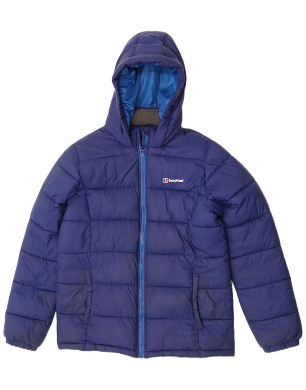 Berghaus Boys Hooded Padded Jacket 14-15 Years Blue Polyamide