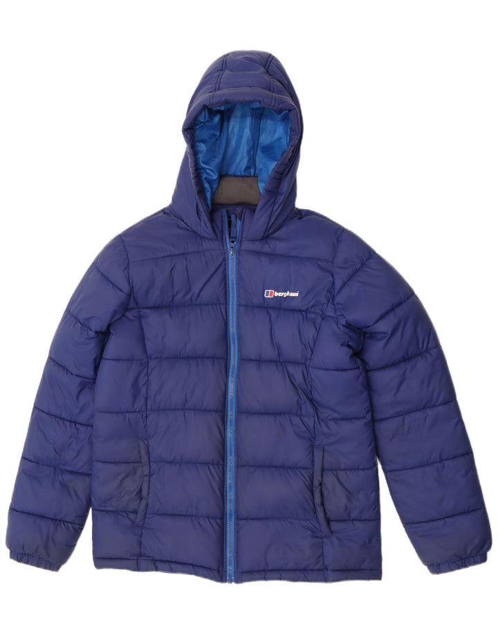 Berghaus Boys Hooded Padded Jacket 14-15 Years Blue Polyamide