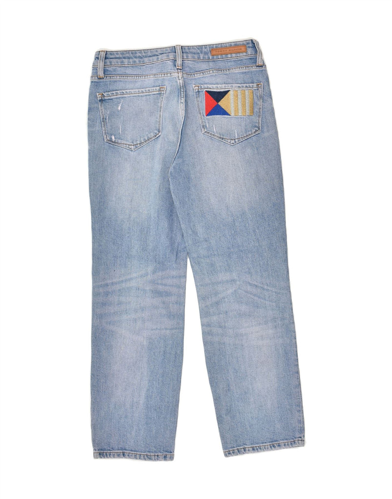 TOMMY HILFIGER Womens Distressed Straight Jeans W28 L26 Blue Cotton | Vintage Tommy Hilfiger | Thrift | Second-Hand Tommy Hilfiger | Used Clothing | Messina Hembry 