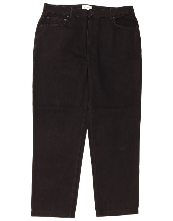 JACK WILLS Mens Tapered Jeans W36 L29 Black Cotton