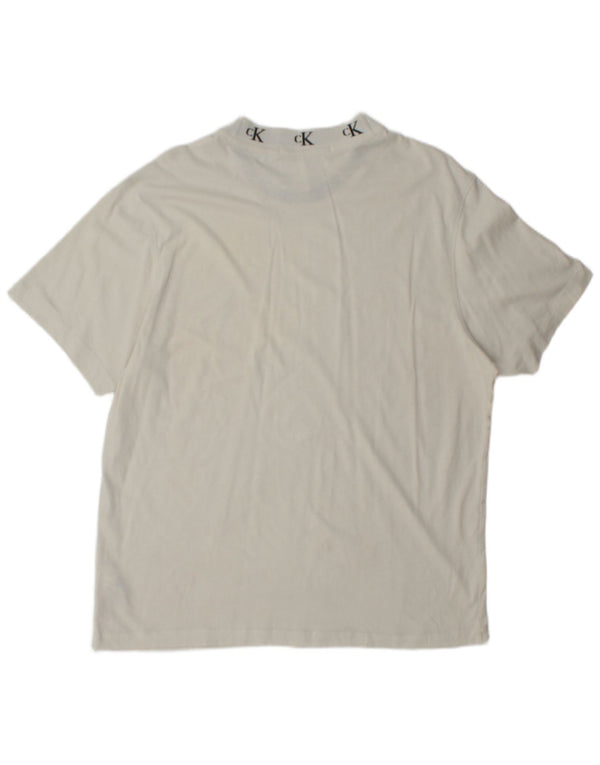 Calvin Klein Jeans Mens Graphic T-Shirt Top XL White Cotton