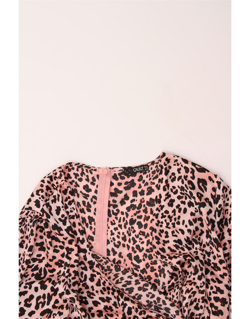 QUIZ Womens Long Sleeve A-Line Dress UK 18 XL  Pink Animal Print Polyester Vintage Quiz and Second-Hand Quiz from Messina Hembry 