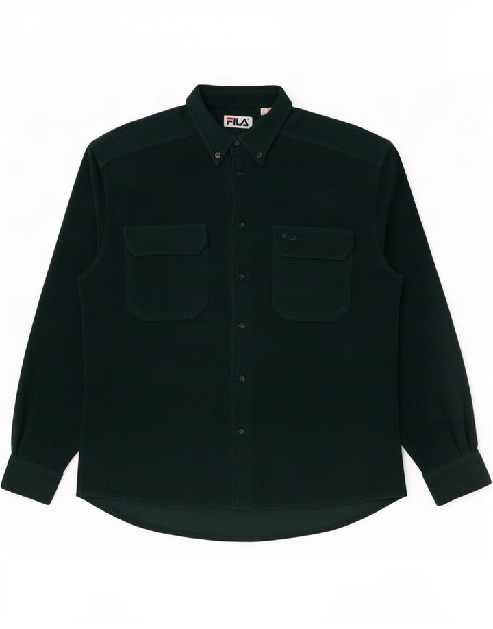 Fila Mens Fleece Shirt IT 50 Medium Green