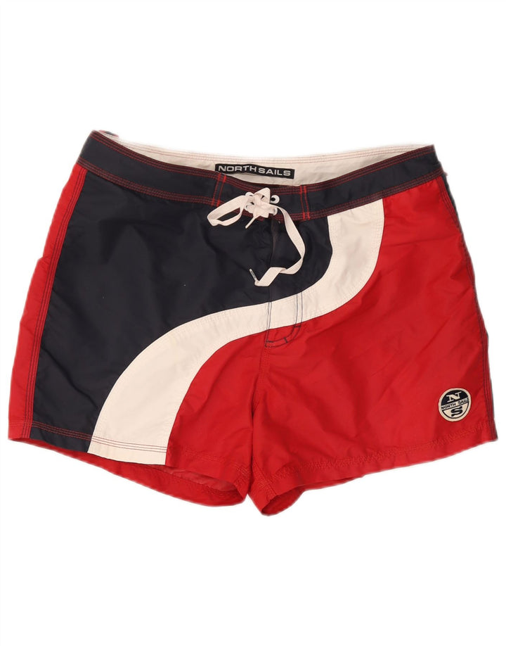 North Sails Mens Swimming Shorts Large  Red Colourblock Polyamide