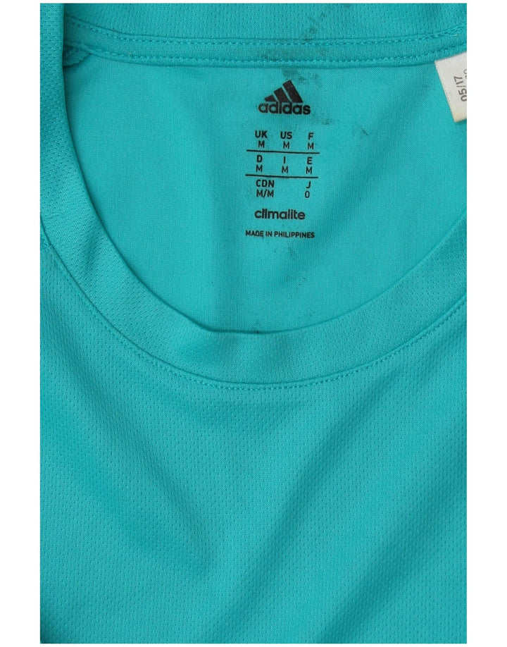 Adidas Mens Climalite T-Shirt Top Medium Turquoise