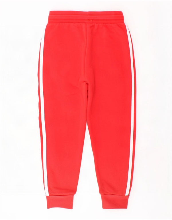 Adidas Boys Tracksuit Trousers Joggers 5-6 Years Red Cotton