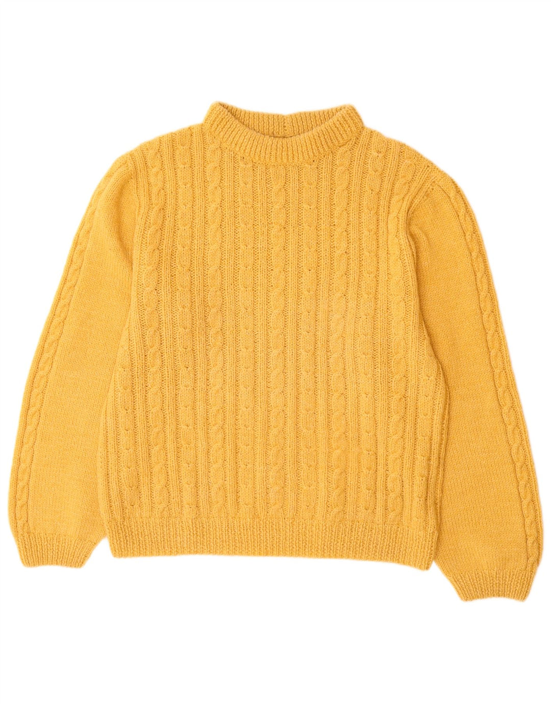 VINTAGE Womens Turtle Neck Jumper Sweater UK 14 Large Yellow
