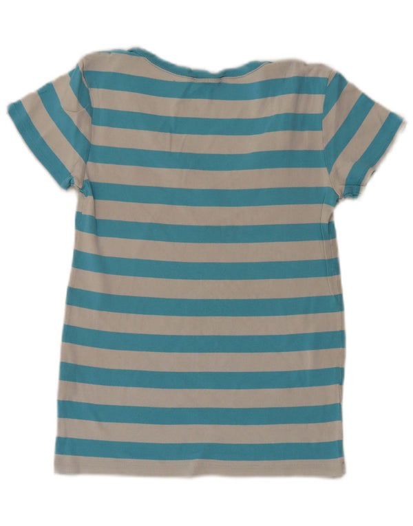 Ralph Lauren Womens T-Shirt Top UK 12 Medium Blue Striped Cotton