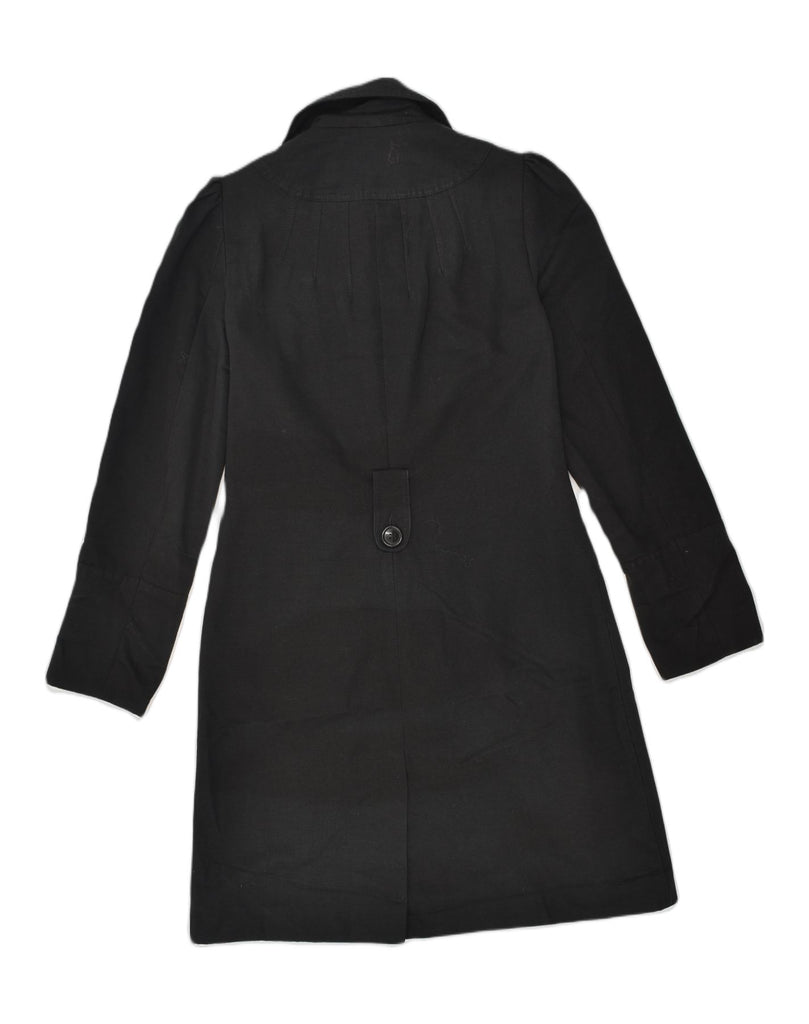 OASIS Womens Overcoat UK 10 Small Black Cotton | Vintage Oasis | Thrift | Second-Hand Oasis | Used Clothing | Messina Hembry 