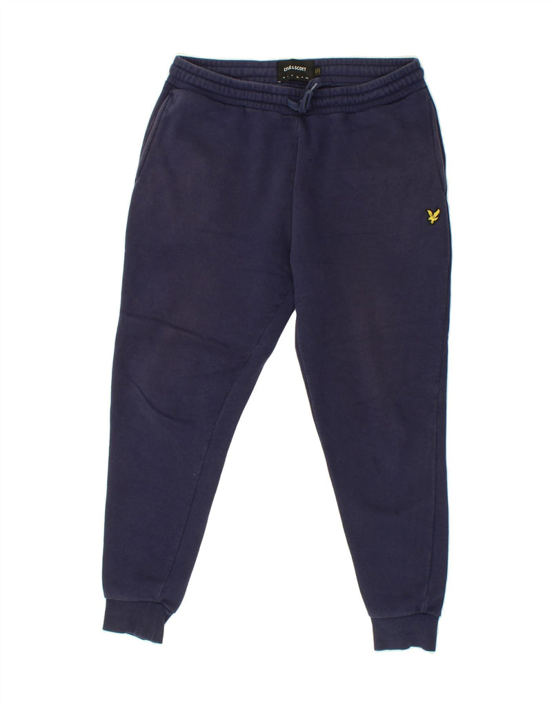 LYLE & SCOTT Mens Tracksuit Trousers Joggers Large Navy Blue Cotton | Vintage Lyle & Scott | Thrift | Second-Hand Lyle & Scott | Used Clothing | Messina Hembry 