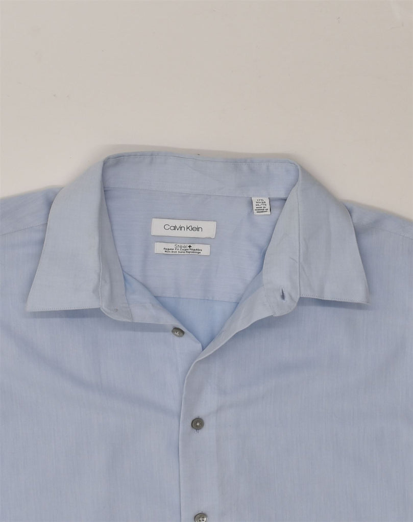 CALVIN KLEIN Mens Shirt Size 17 1/2  XL Blue | Vintage Calvin Klein | Thrift | Second-Hand Calvin Klein | Used Clothing | Messina Hembry 