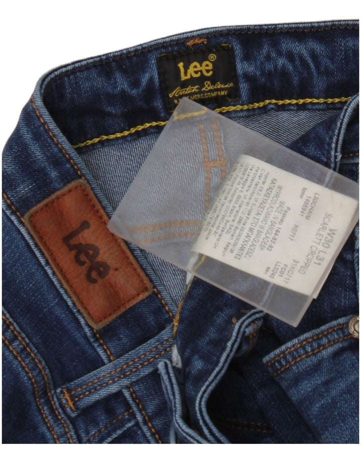 LEE Womens Scarlett Cropped Jeans W30 L25 Blue Cotton