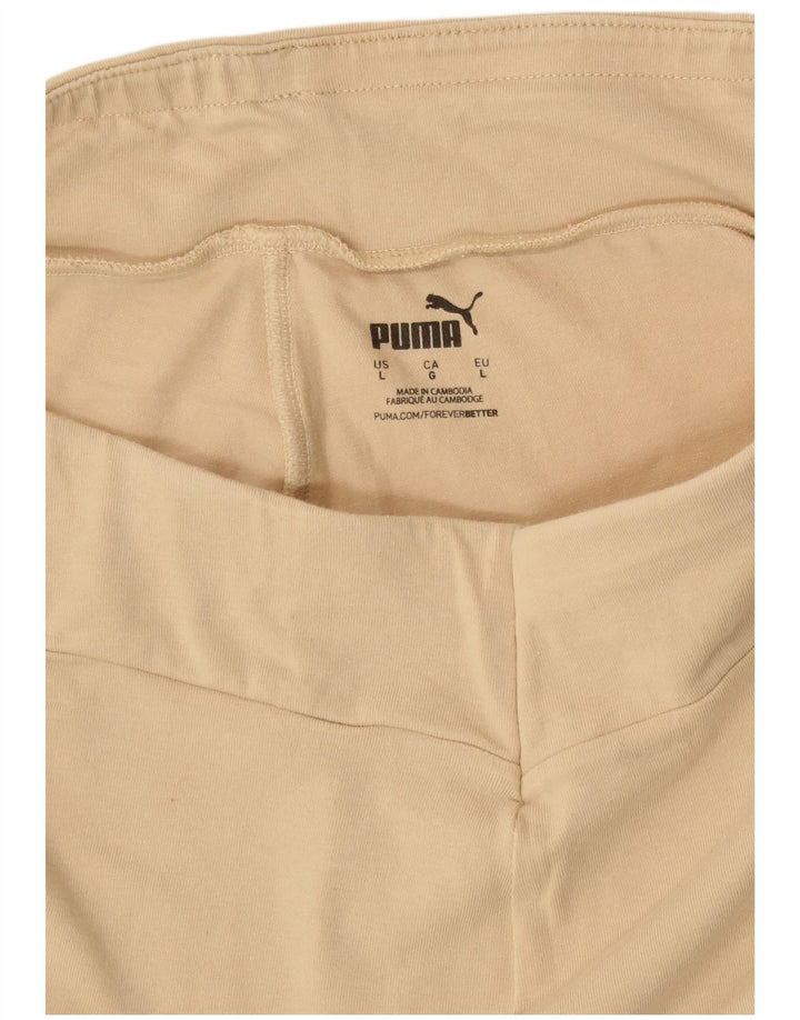 PUMA Womens Graphic Leggings UK 14 Large  Beige