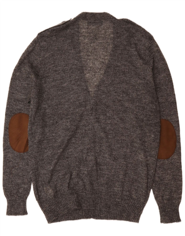 Zara Mens Cardigan Sweater XL Grey Flecked Acrylic
