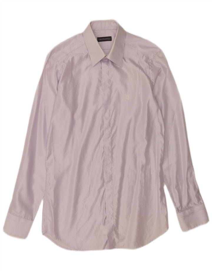 Carlo Pignatelli Mens Formal Shirt Size 38 15 Medium Purple