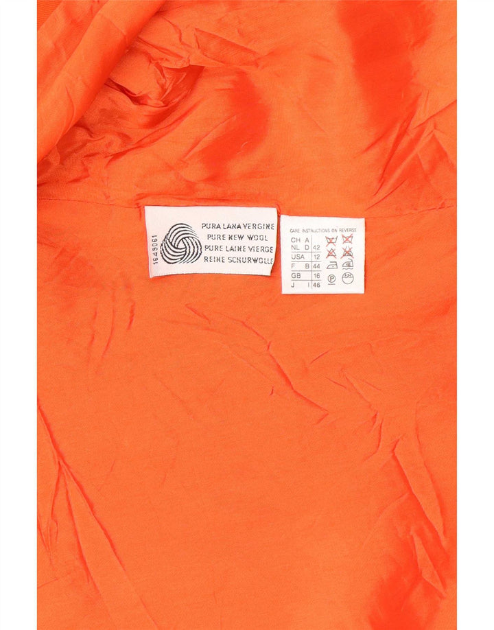 Marella Womens 2 Button Blazer Jacket UK 16 Large Orange New Wool