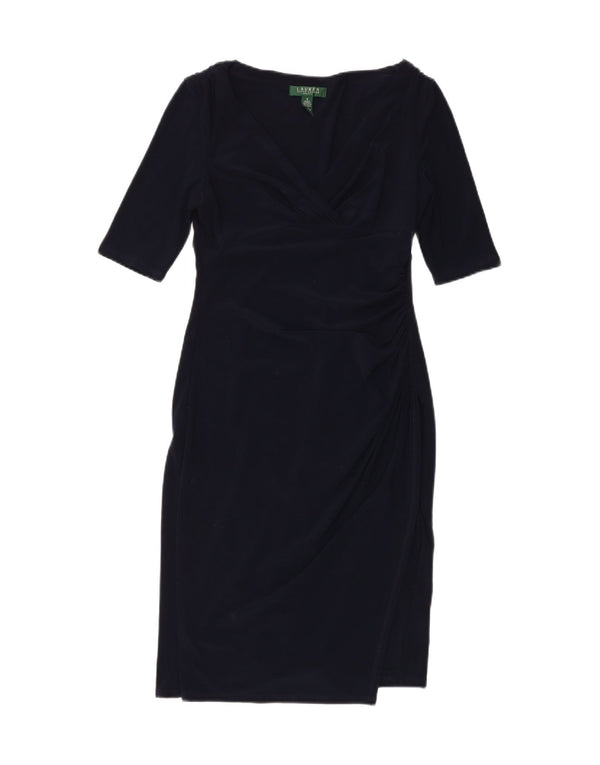 Ralph Lauren Womens Sheath Dress US 6 Medium Navy Blue Polyester