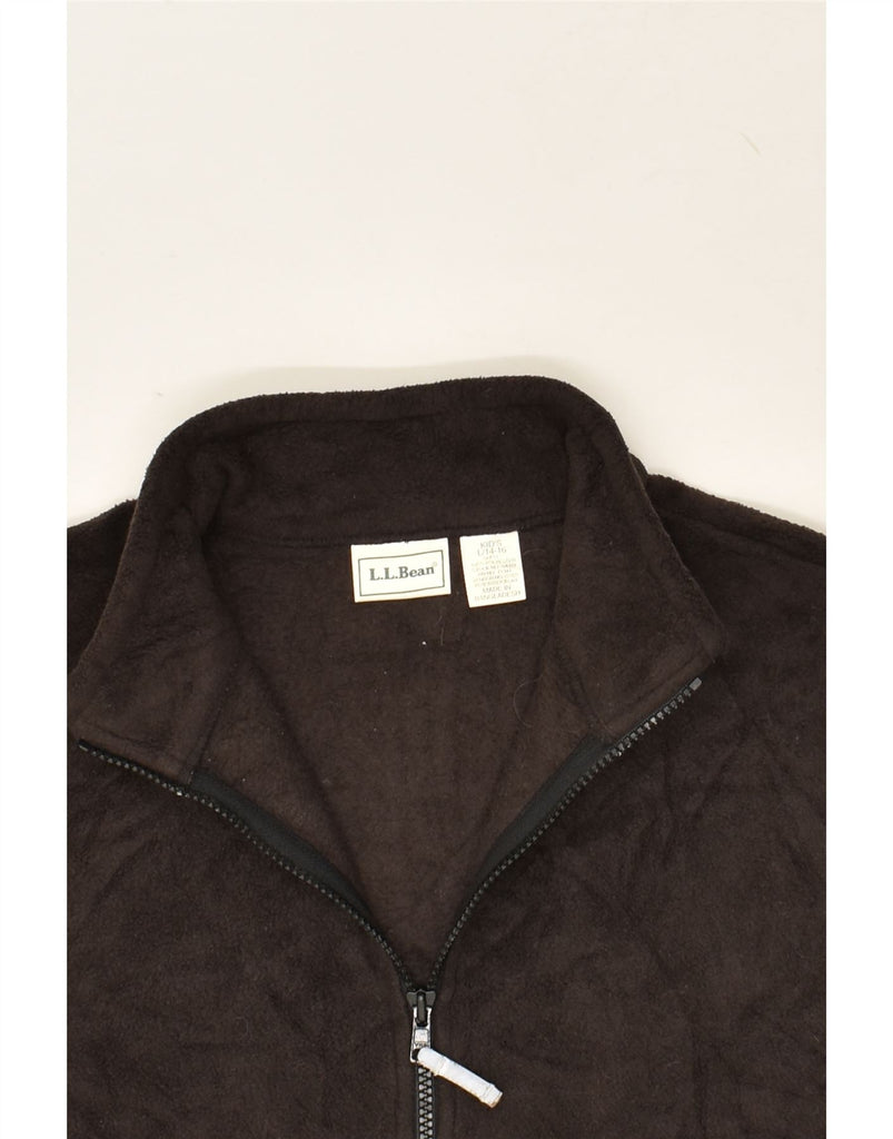 L.L.BEAN Boys Zip Neck Fleece Jumper 14-15 Years Large Brown Polyester | Vintage L.L.Bean | Thrift | Second-Hand L.L.Bean | Used Clothing | Messina Hembry 