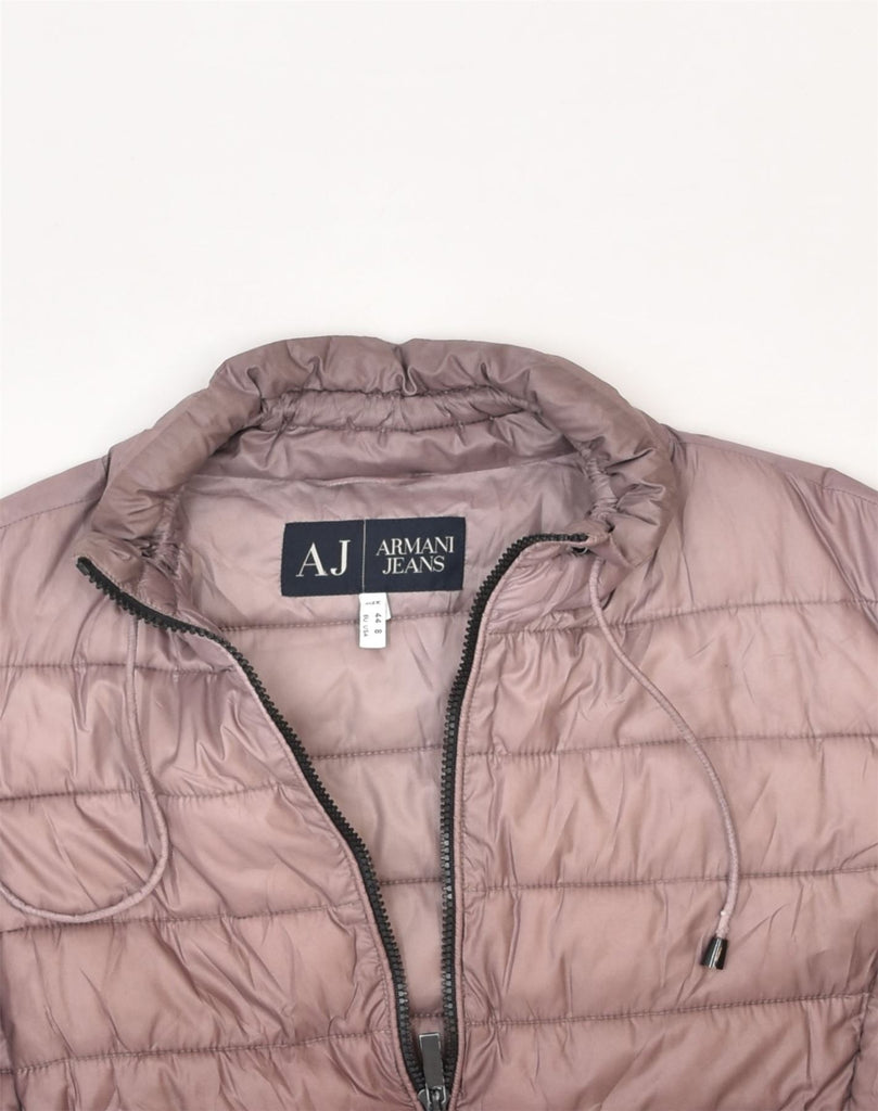 ARMANI JEANS Womens Padded Jacket US 8 Medium Pink Tie Dye Polyester | Vintage Armani Jeans | Thrift | Second-Hand Armani Jeans | Used Clothing | Messina Hembry 