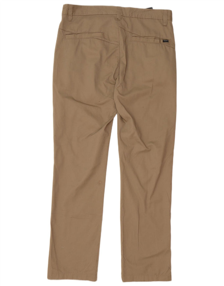 Volcom Mens Straight Chino Trousers W34 L32 Beige Cotton