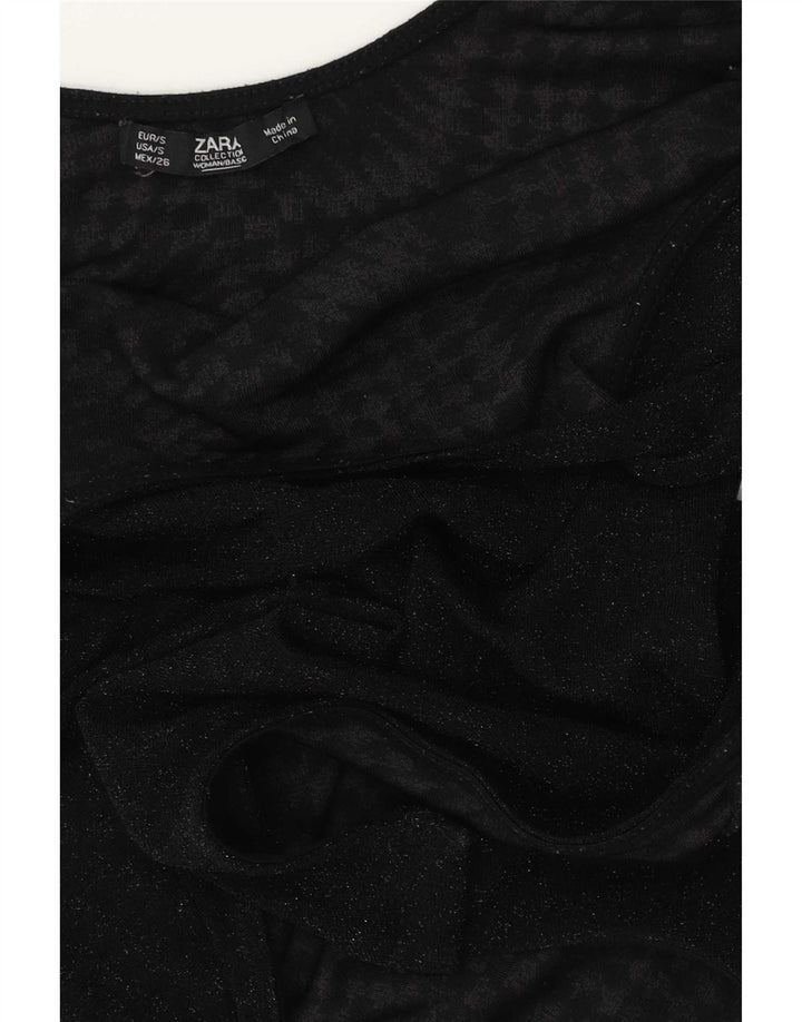 Zara Womens Bodysuit UK 10 Small Black