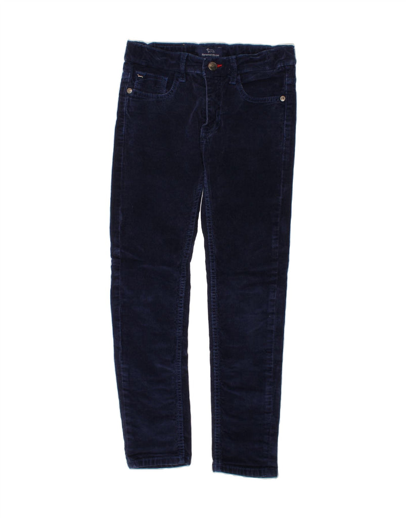 HARMONT & BLAINE Girls Slim Corduroy Trousers 9-10 Years W24 L24 Blue Vintage Harmont & Blaine and Second-Hand Harmont & Blaine from Messina Hembry 