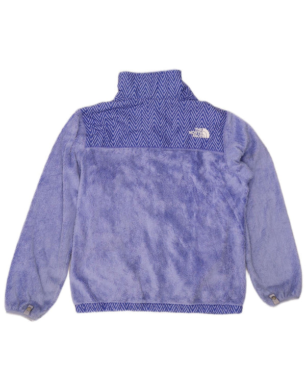 The North Face Girls Fleece Jacket 11-12 Years Large Purple Chevron