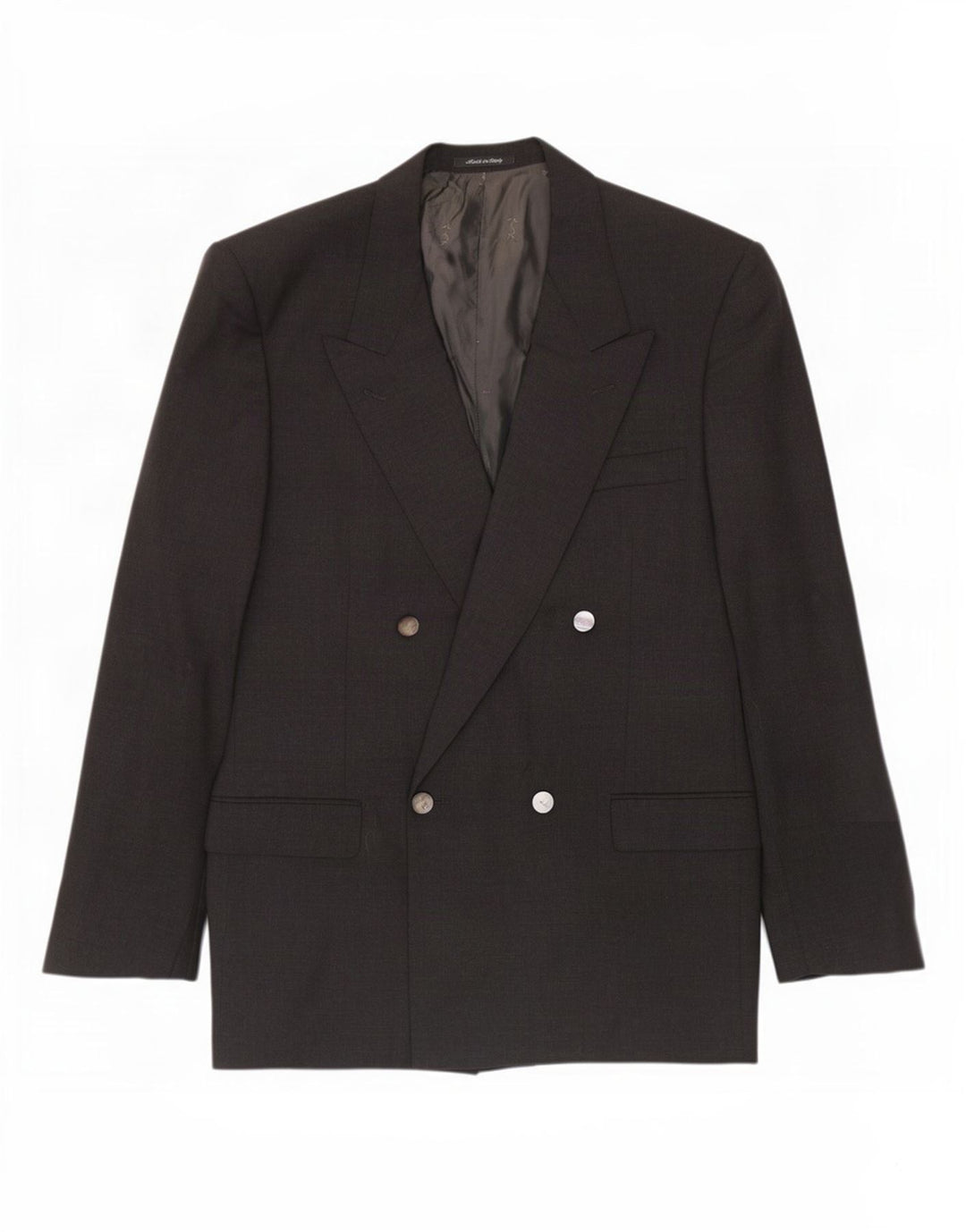 Yves Saint Laurent Mens Double Breasted Blazer Jacket IT 52 XL Grey Wool