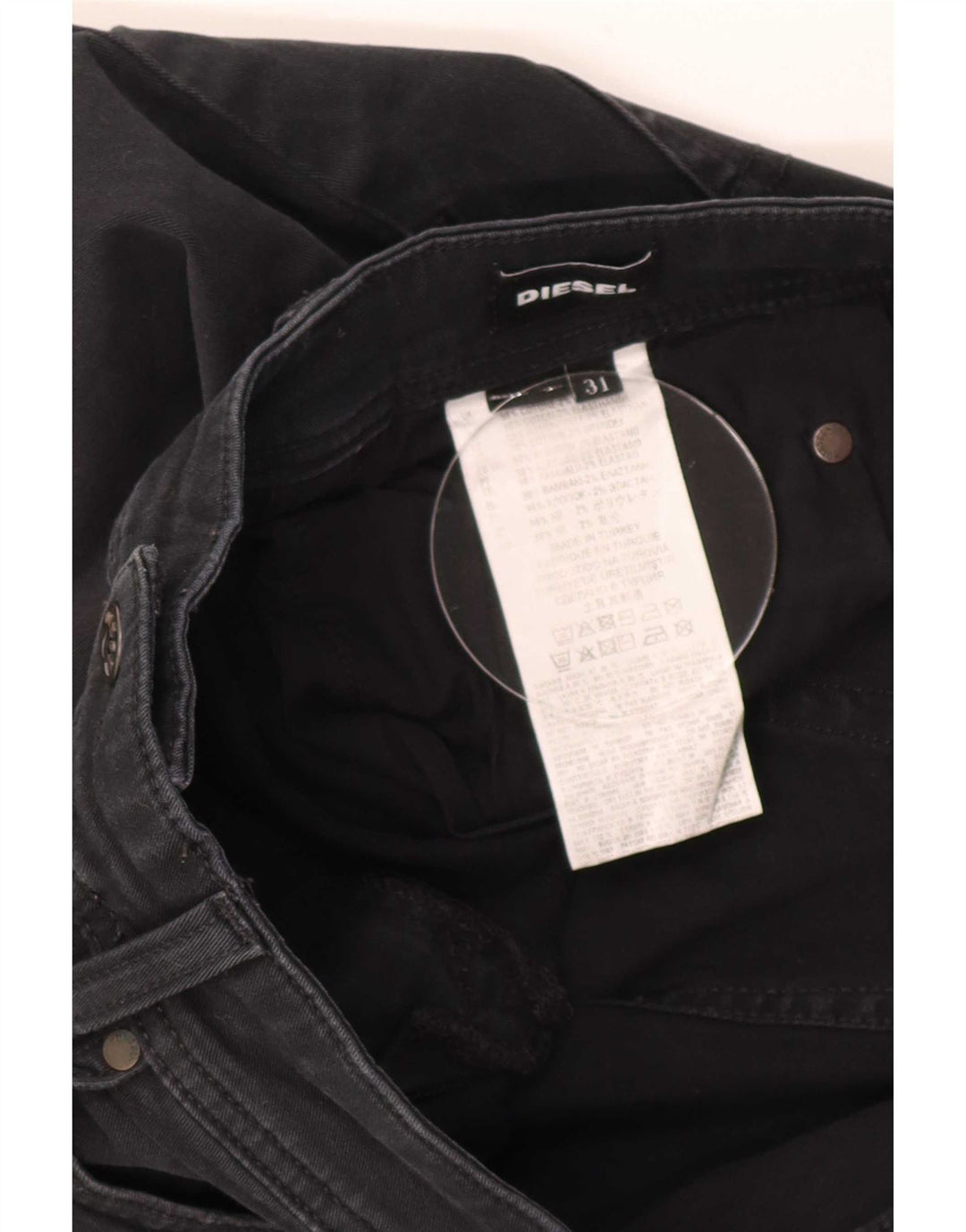Diesel Womens Slim Jeans W31 L30 Black Cotton