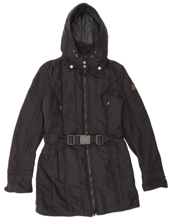 Refrigiwear Womens Cruz Hooded Windbreaker Coat UK 8 Small Black Nylon