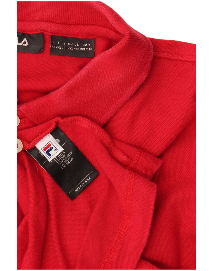 FILA Mens Polo Shirt 2XL Red Cotton