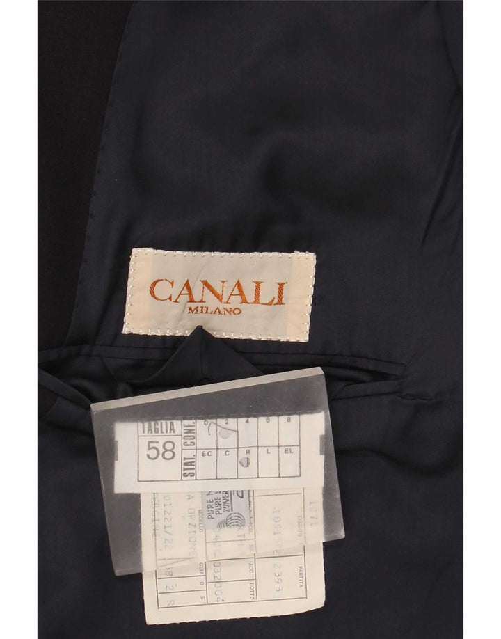 Canali Mens 2 Button Blazer Jacket IT 58 4XL Navy Blue New Wool