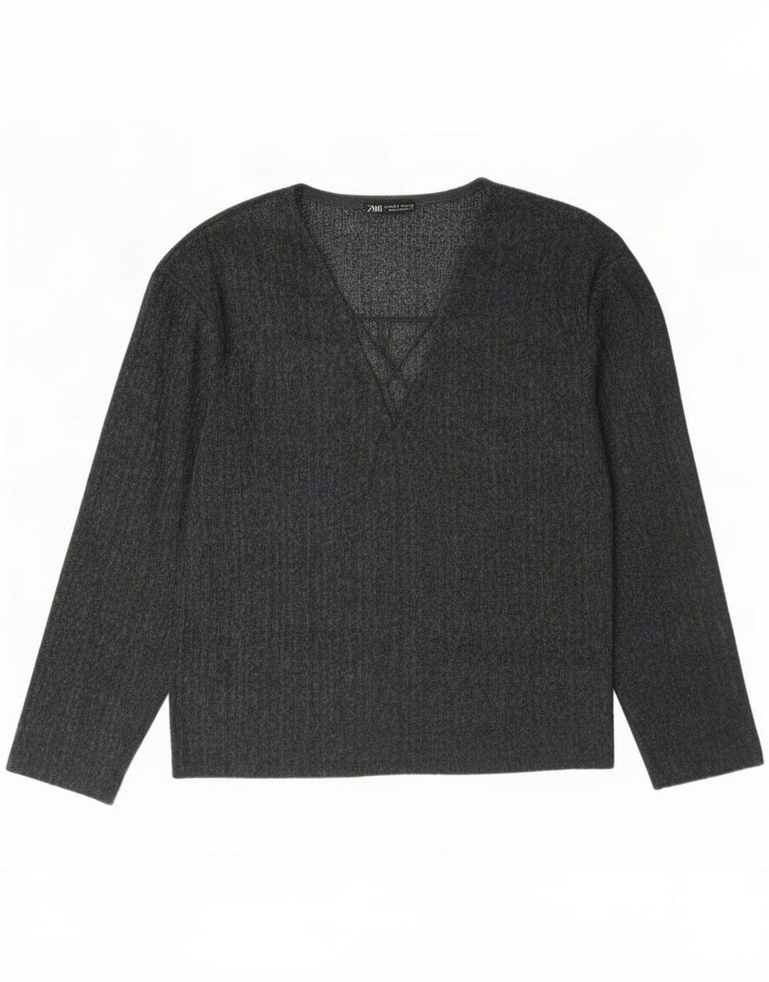 Zara Womens Oversized Top Long Sleeve UK 10 Small Grey