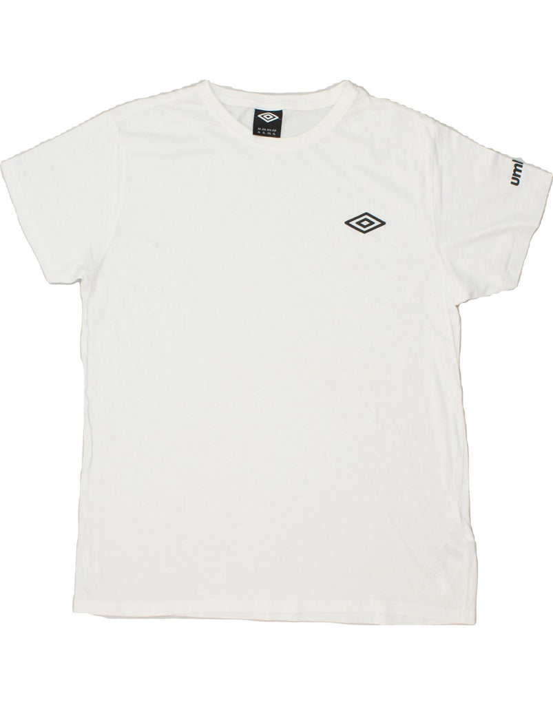 UMBRO Mens Graphic T-Shirt Top XL White Cotton | Vintage Umbro | Thrift | Second-Hand Umbro | Used Clothing | Messina Hembry 