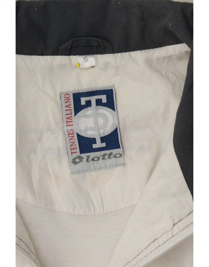 LOTTO Mens Loose Fit Graphic Tracksuit Top Jacket Small White Colourblock