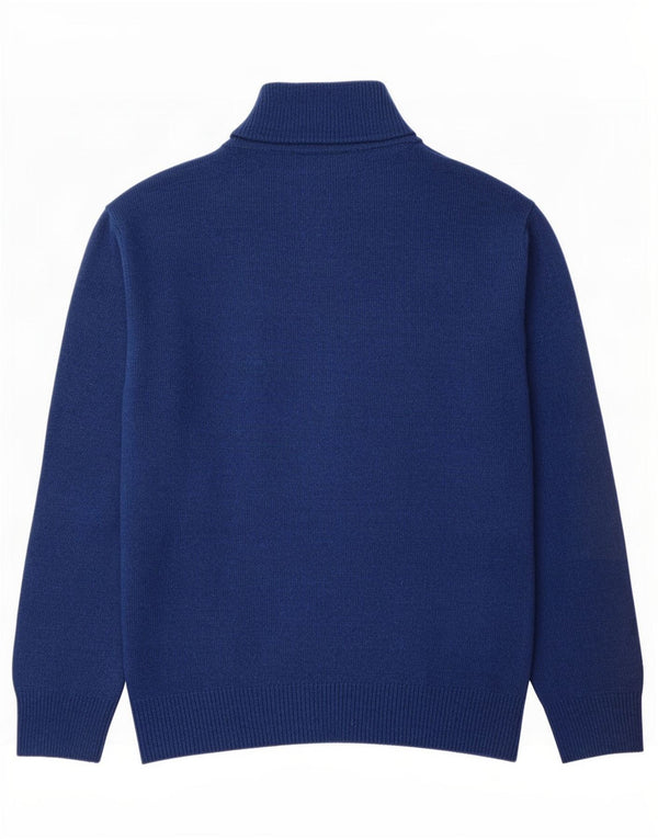 Kappa Mens Zip Neck Jumper Sweater Large Navy Blue Wool