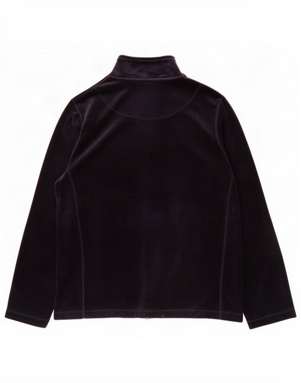 Marks & Spencer Womens Velvet Tracksuit Top Jacket UK 18 XL Navy Blue