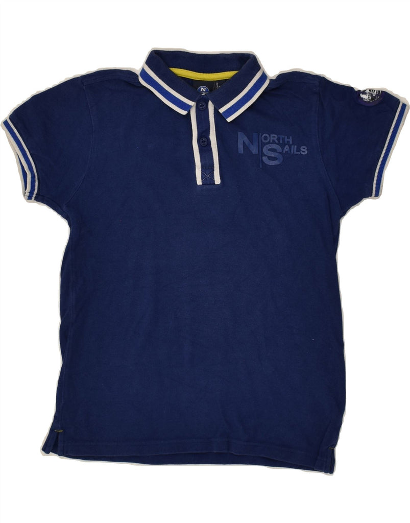 NORTH SAILS Boys Graphic Polo Shirt 9-10 Years Navy Blue Cotton | Vintage North Sails | Thrift | Second-Hand North Sails | Used Clothing | Messina Hembry 